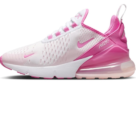 Nike Women's 270 Pink and White Sneakers - Picture 1 of 7